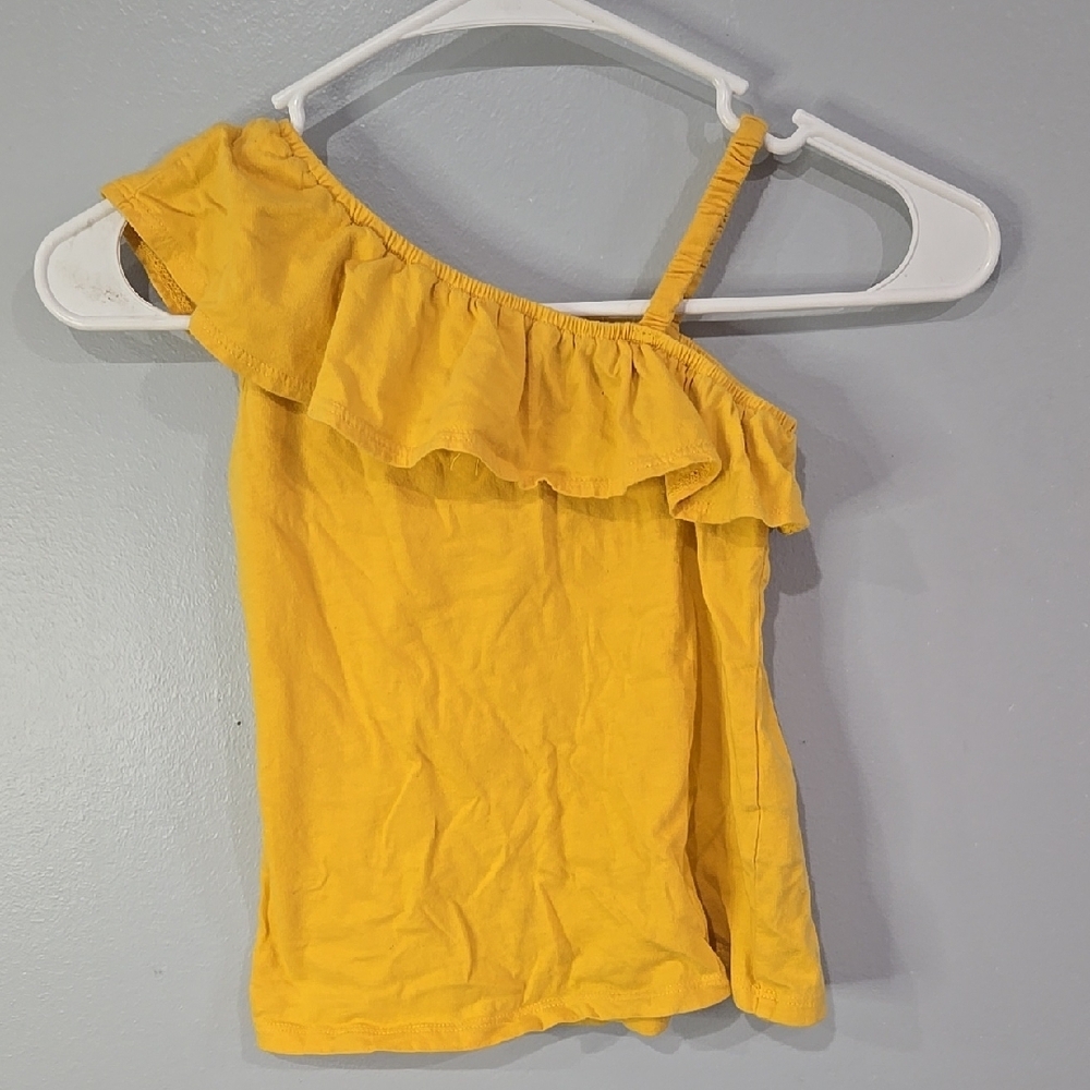 Arizona Jean Company Yellow Asymmetrical Ruffled Tank Top